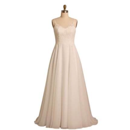 Lace Applique Organza A-Line Wedding Dress